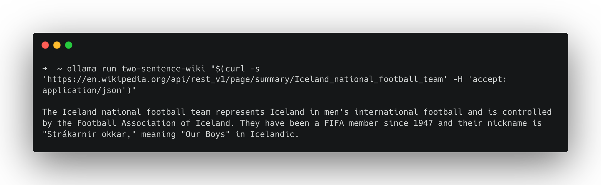 Ollama Wikipedia Summary